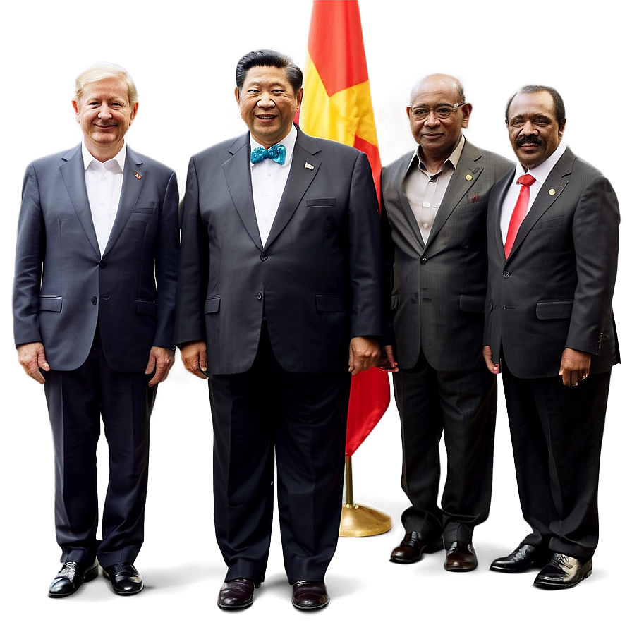 President With World Leaders Png Oif PNG Image