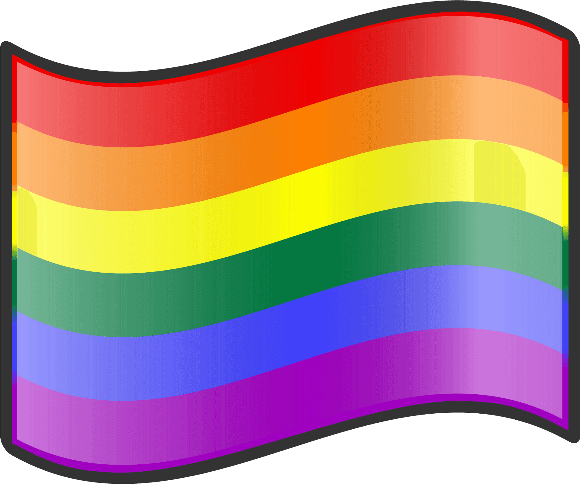 Pride Flag Waving PNG Image