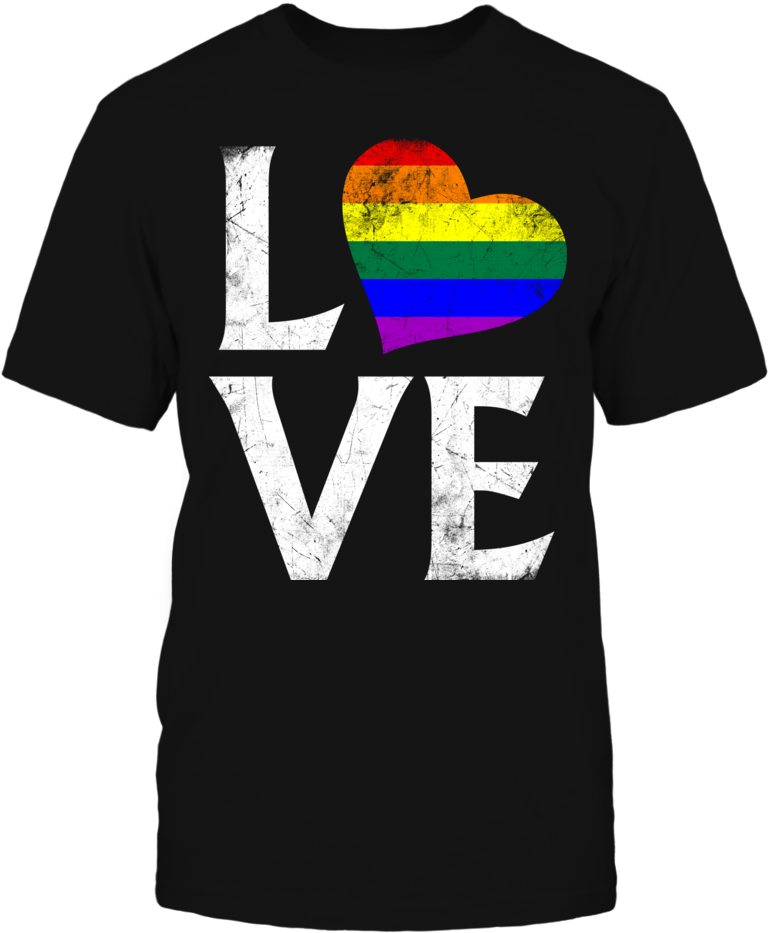 Pride Love Rainbow Heart Tshirt PNG Image