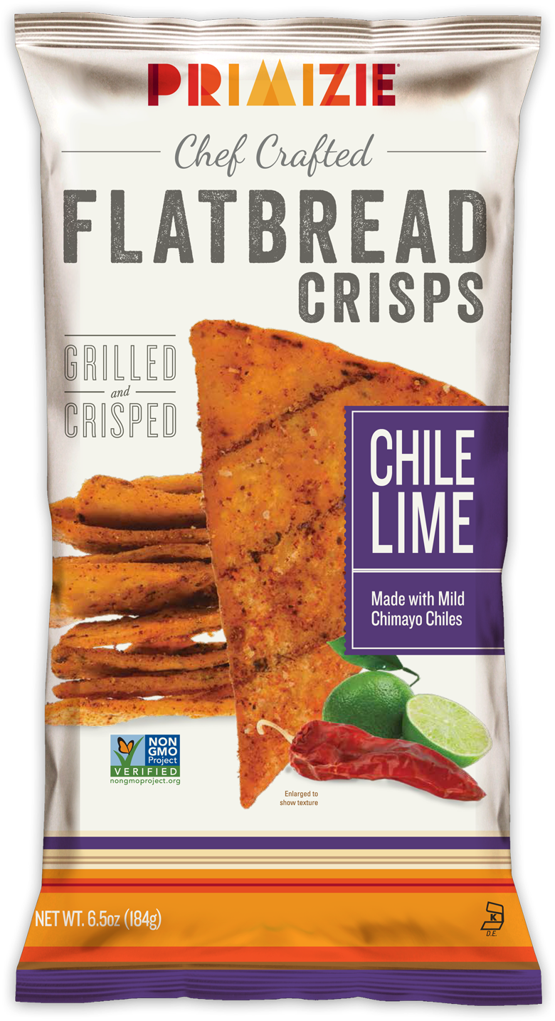 Primizie Chile Lime Flatbread Crisps Snack Package PNG Image