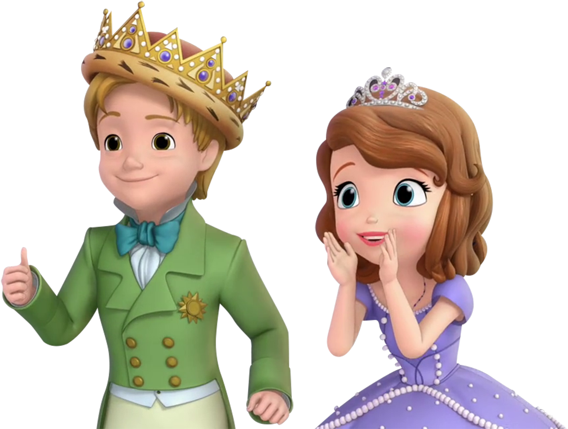 Princeand Princess Cartoon Characters PNG Image