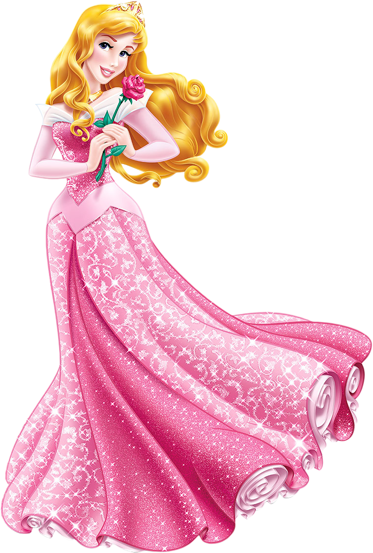 Princess Aurora Pink Dress Rose PNG Image