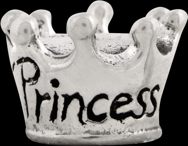 Princess Crown Charm Silver PNG Image