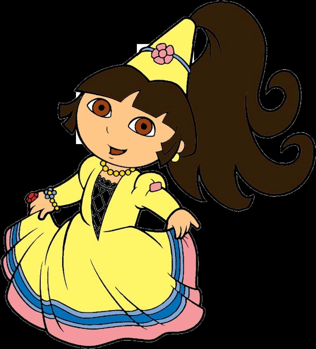 Princess Dora Cartoon Character PNG Image