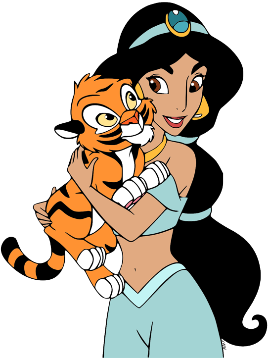 Princess Jasmineand Rajah Friendly Moment PNG Image