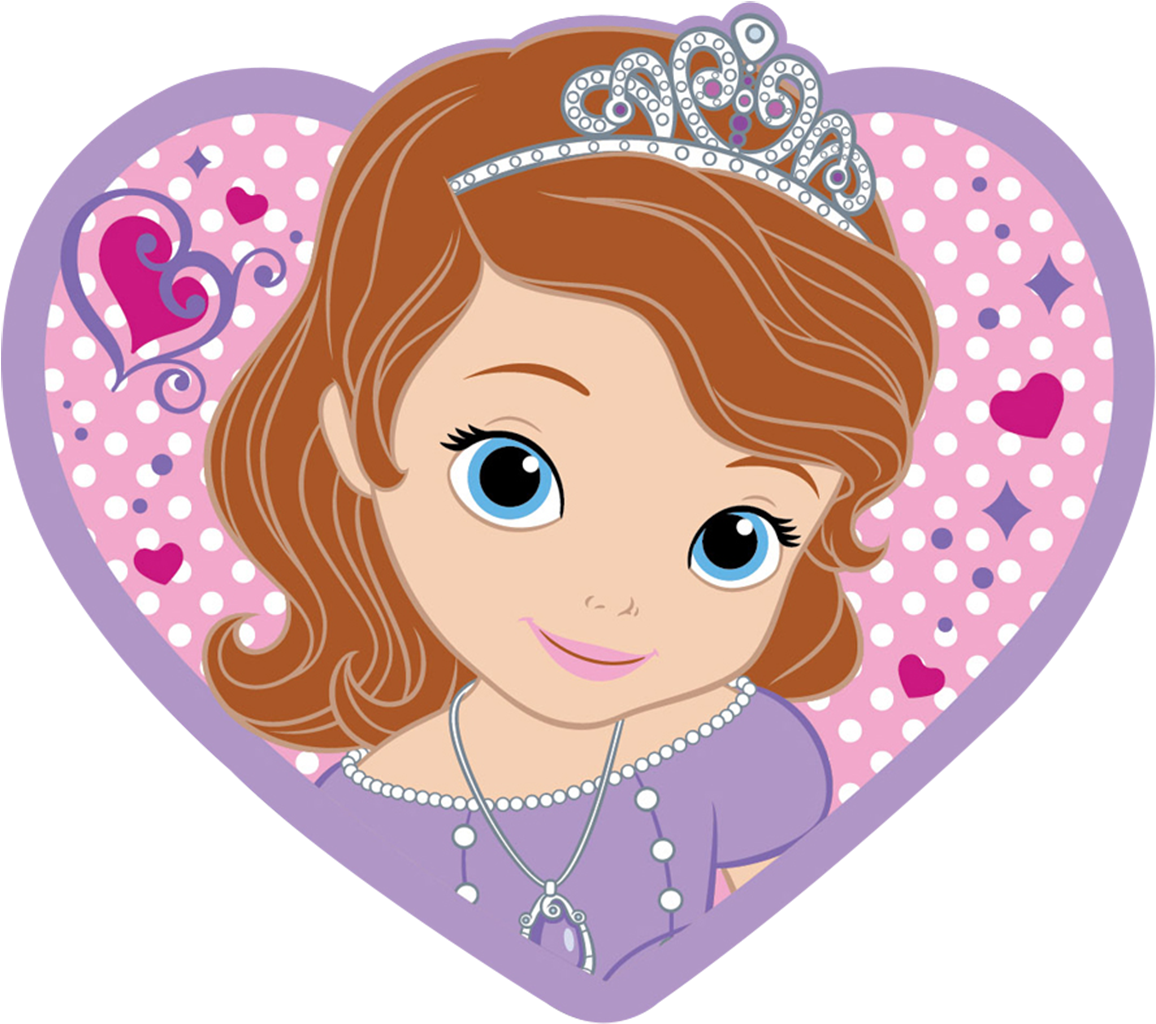 Princess Sofia Heart Frame Illustration PNG Image