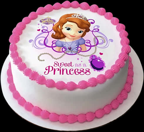 Princess Sofia Themed Birthday Cake PNG Image