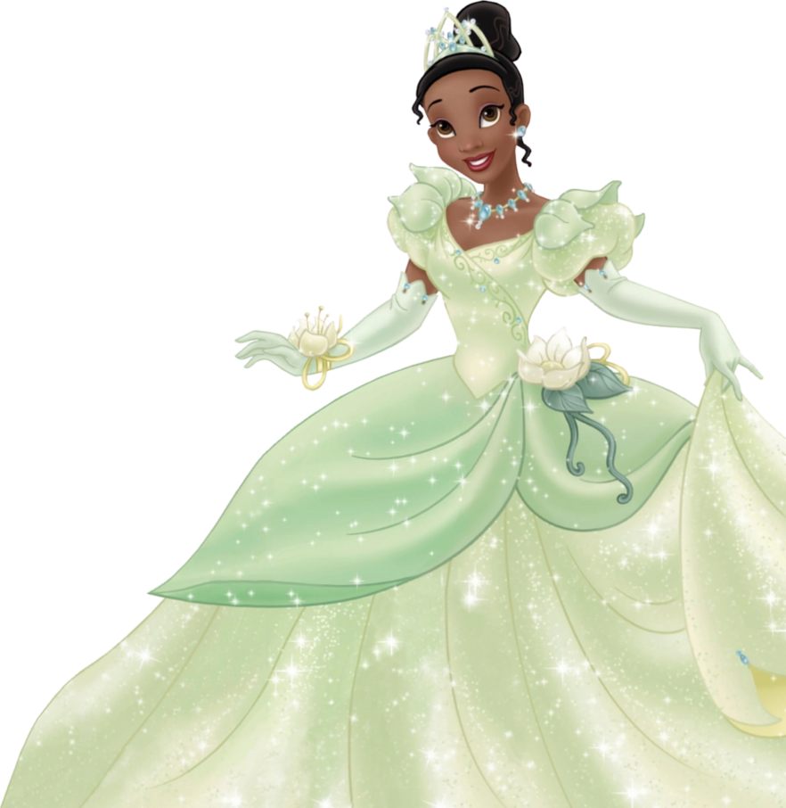 Princess Tiana Elegant Gown PNG Image