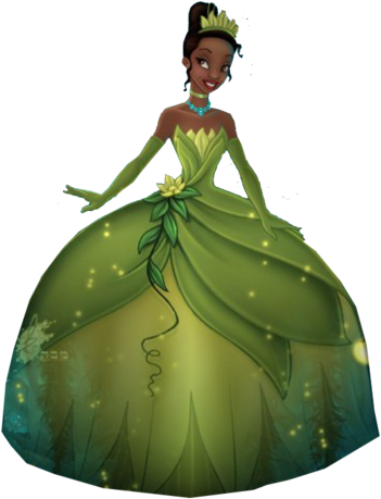 Princess Tiana Elegant Gown PNG Image