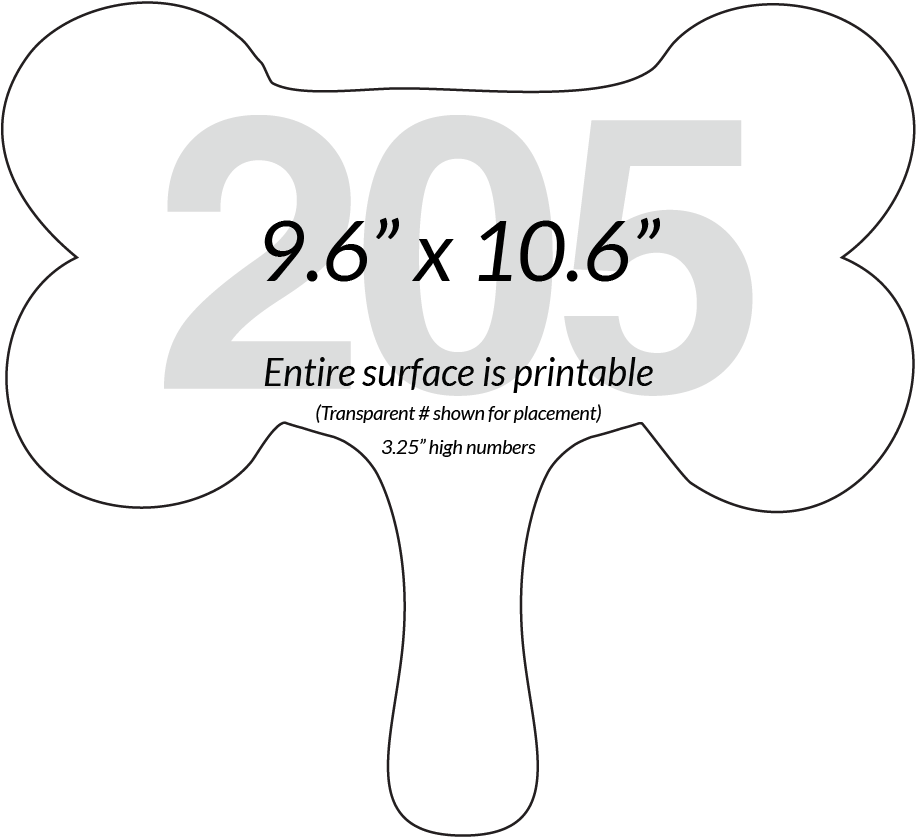 Printable Dog Bone Template Dimensions PNG Image