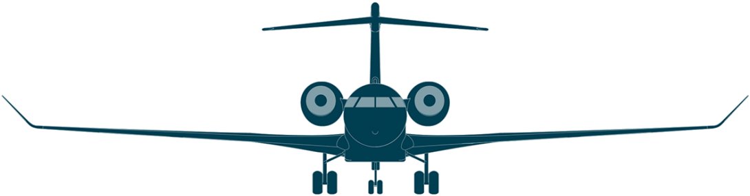 Private Jet Silhouette PNG Image