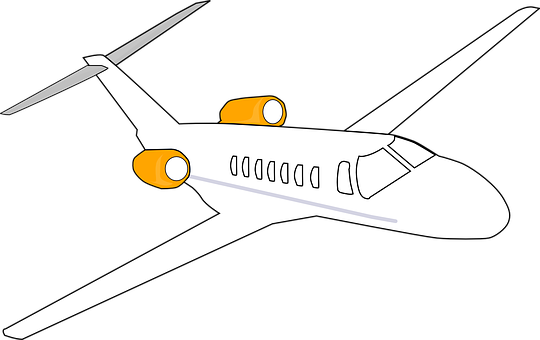 Private Jet Vector Illustration PNG Image