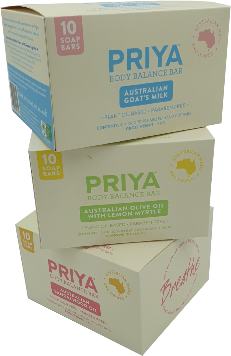 Priya Body Balance Soap Bars Packaging PNG Image