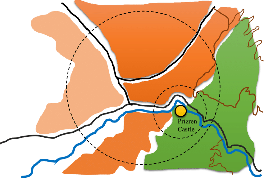 Prizren Castle Map Illustration PNG Image