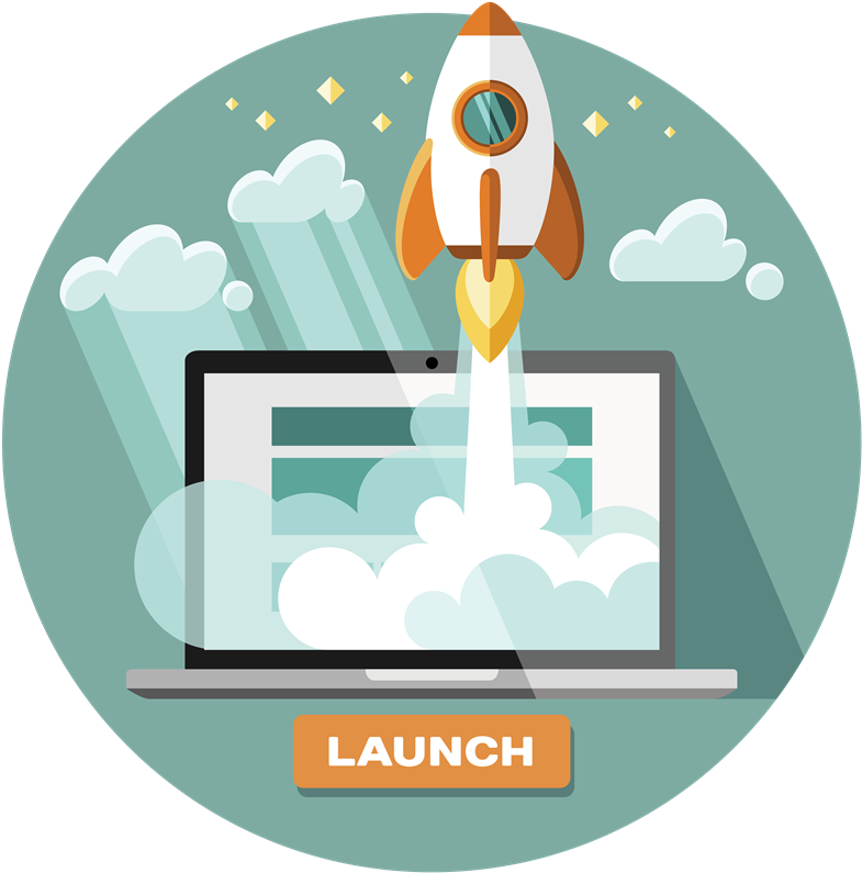 Product Launch Rocket Illustration PNG Image