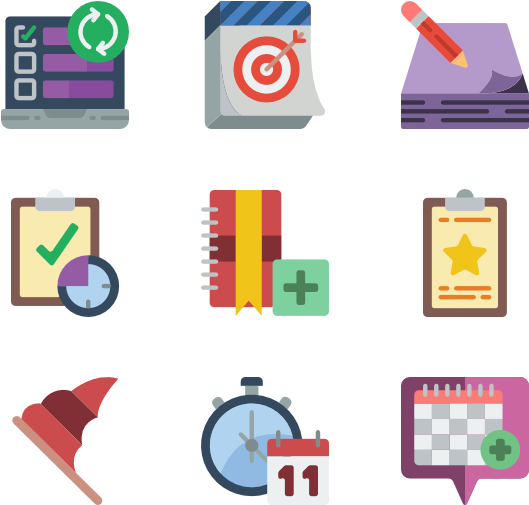 Productivity Icons Set PNG Image