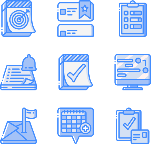 Productivity Icons Set PNG Image