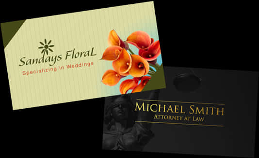 Professional Business Cards Florist Lawyer PNG Image