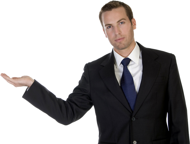 Professional Businessman Presenting Product PNG Image