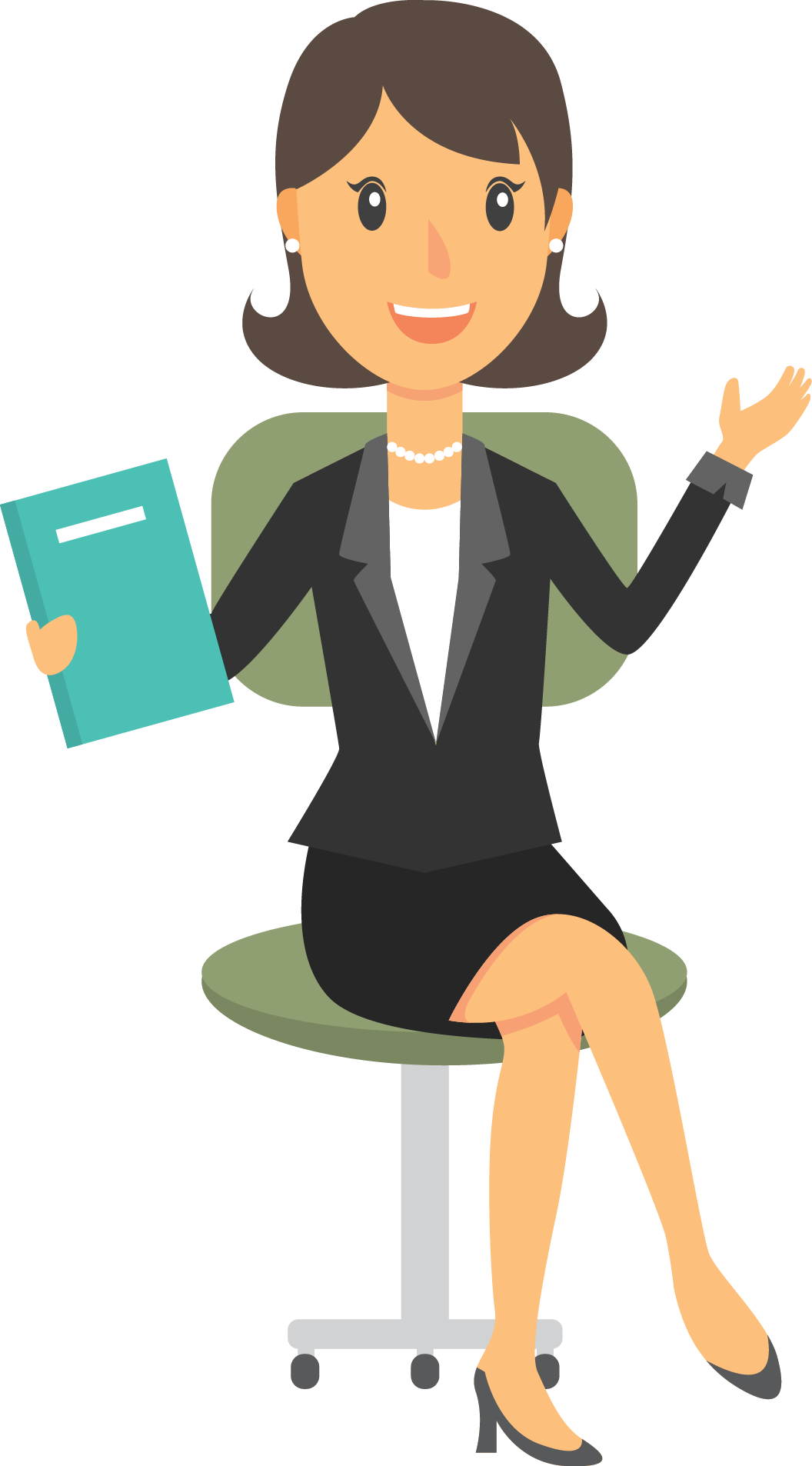 Professional Businesswoman Cartoon Character PNG Image