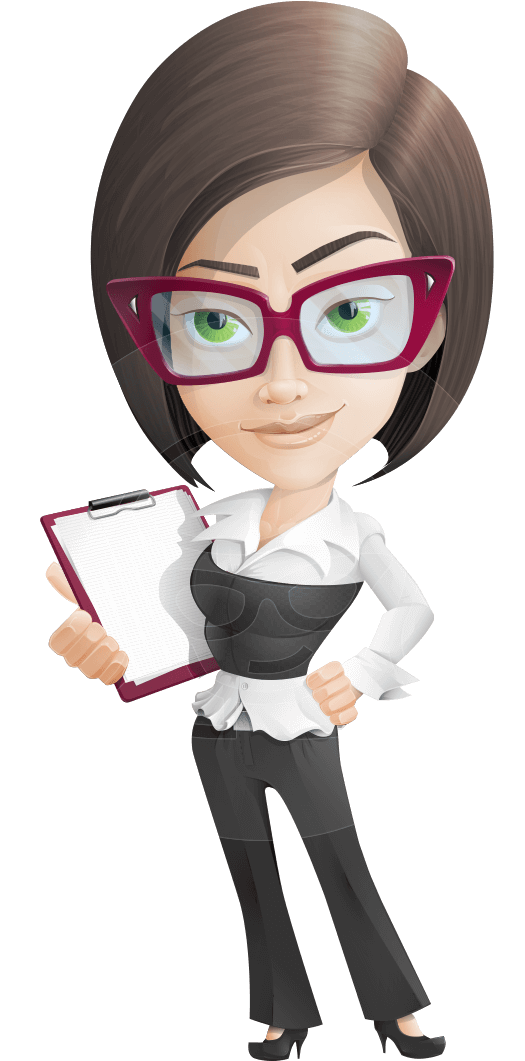 Professional Businesswoman Cartoon Character PNG Image