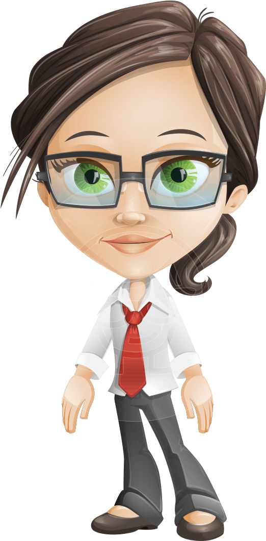 Professional Businesswoman Cartoon Character PNG Image