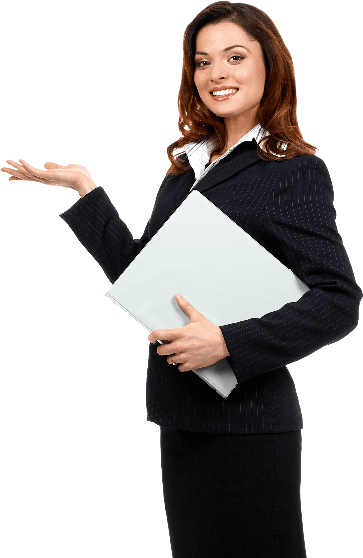 Professional Businesswoman Presenting File PNG Image