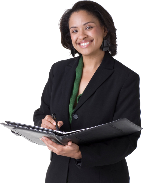 Professional Businesswomanwith Folder PNG Image