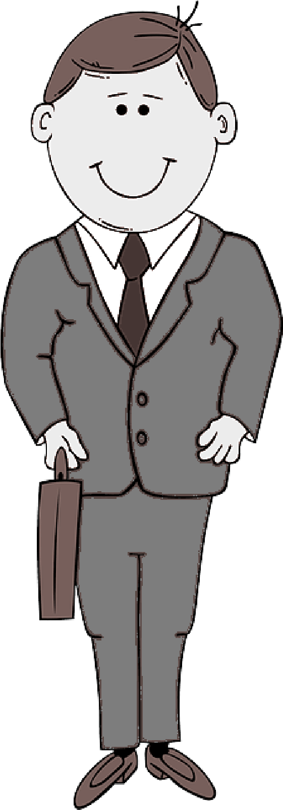 Professional Cartoon Manwith Briefcase PNG Image