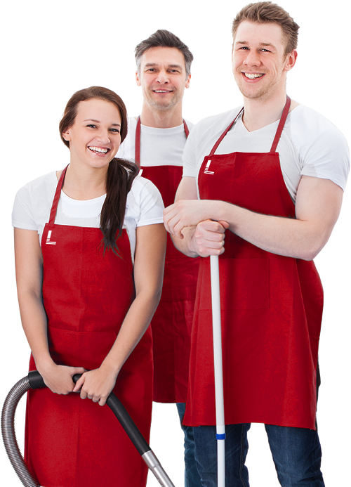 Professional Cleaning Team Portrait PNG Image