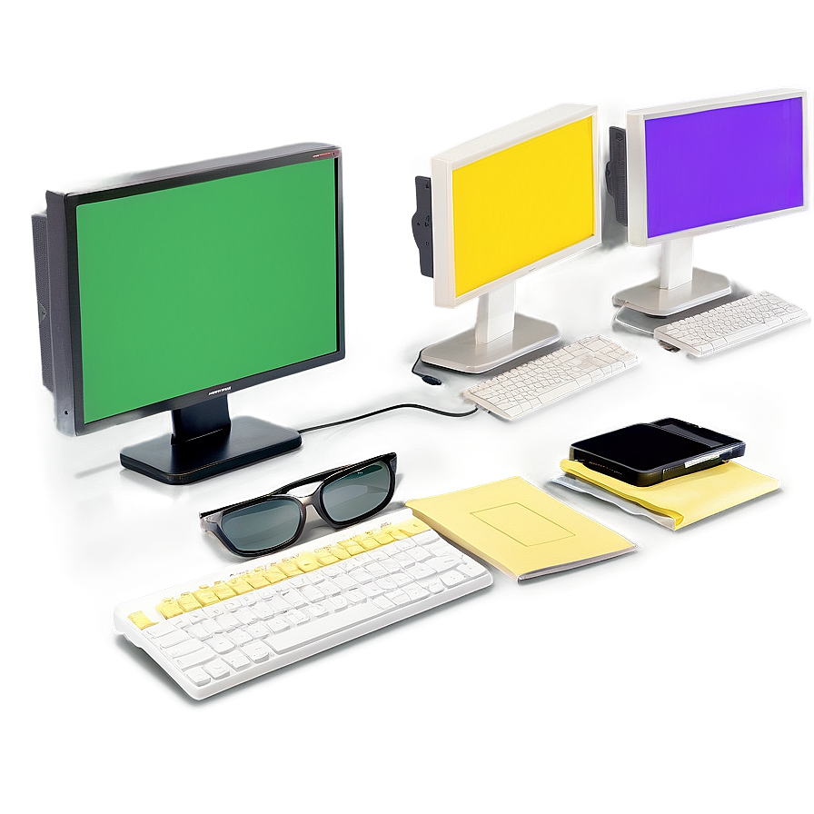 Professional Computer Setup Mockup Png 06282024 PNG Image