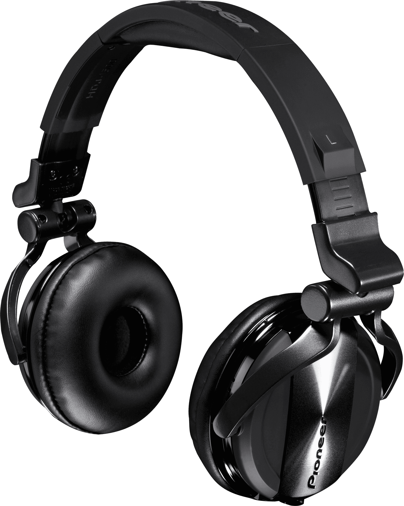 Professional D J Headphones Black PNG Image