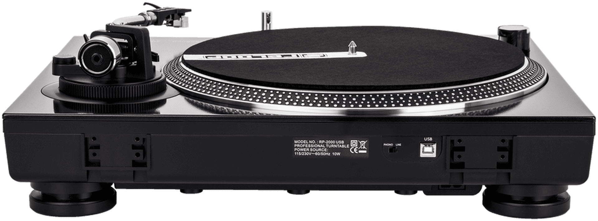 Professional D J Turntable Profile View PNG Image