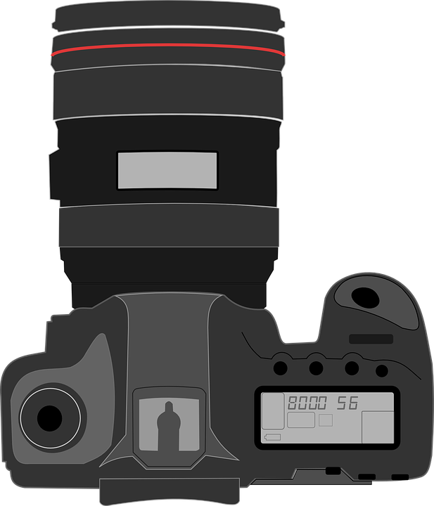 Professional D S L R Camera Top View PNG Image