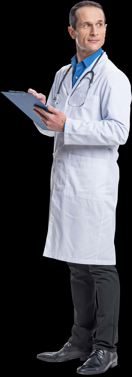 Professional Doctor Holding Clipboard PNG Image