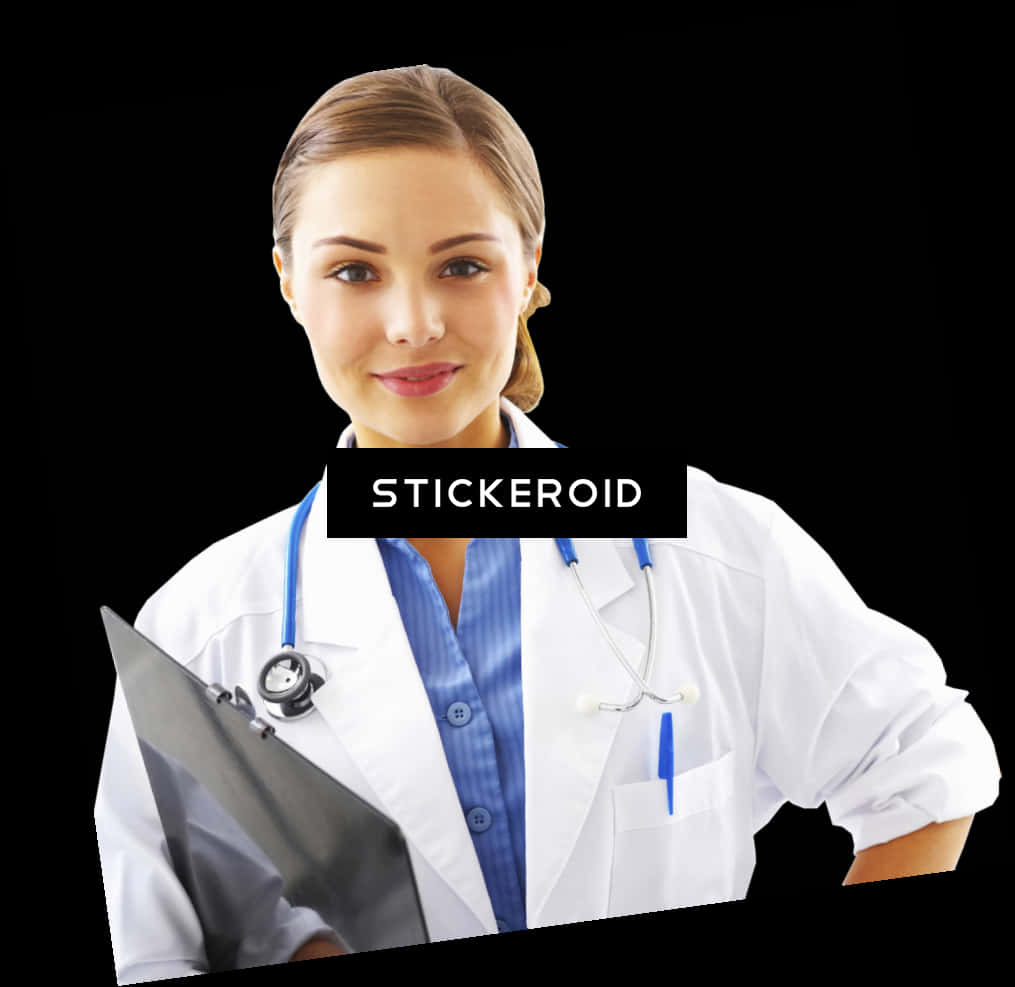 Professional Female Doctorwith Clipboard PNG Image