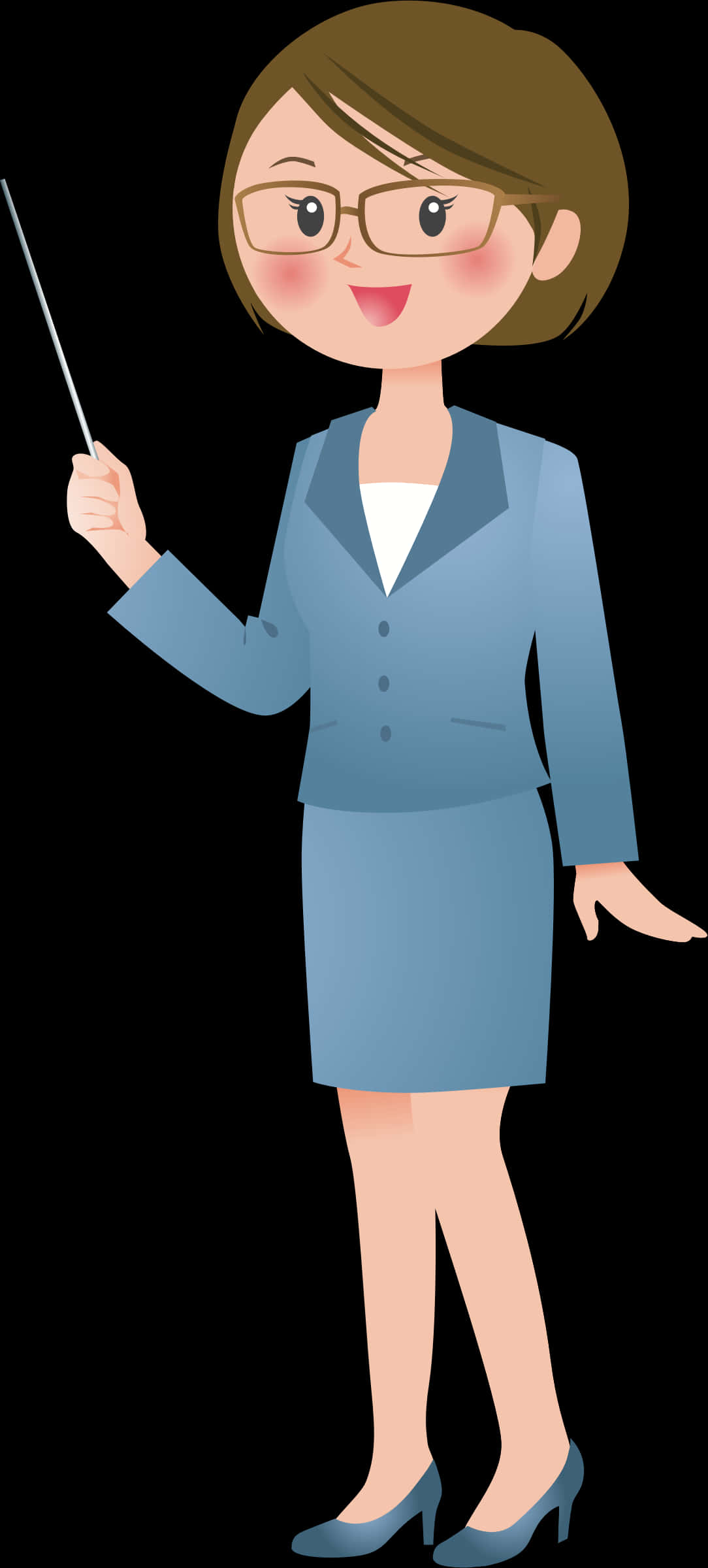 Professional Female Teacher Cartoon PNG Image