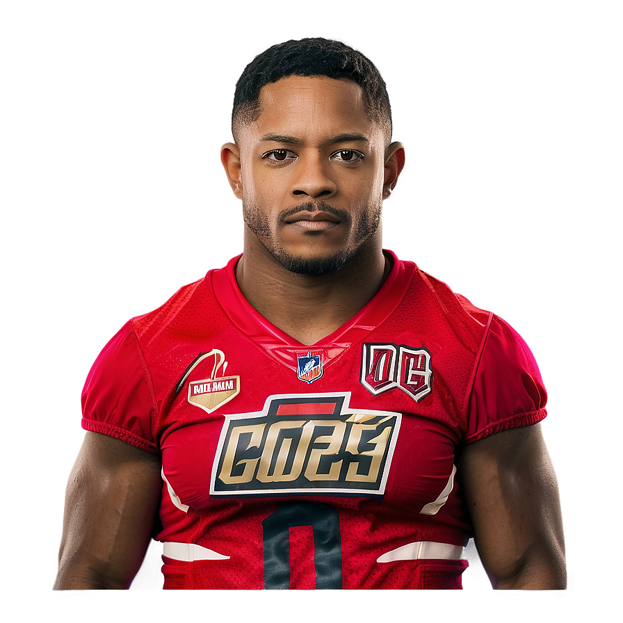 Professional Football Player Red Jersey PNG Image