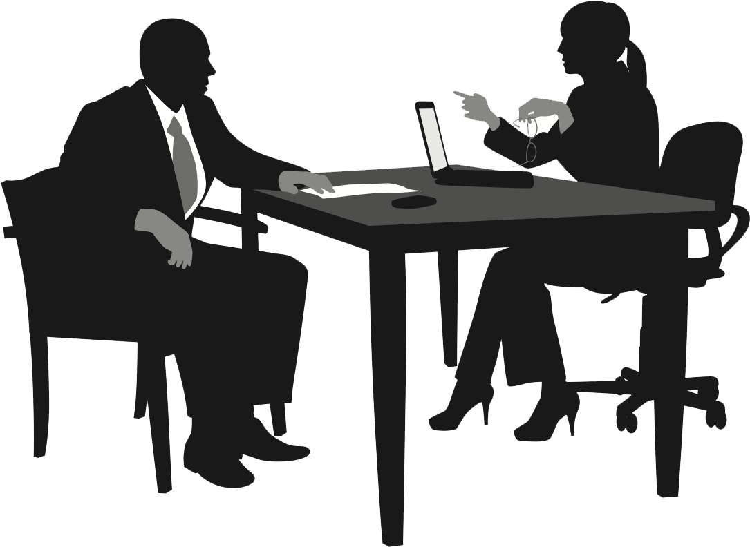 Professional Job Interview Silhouette PNG Image