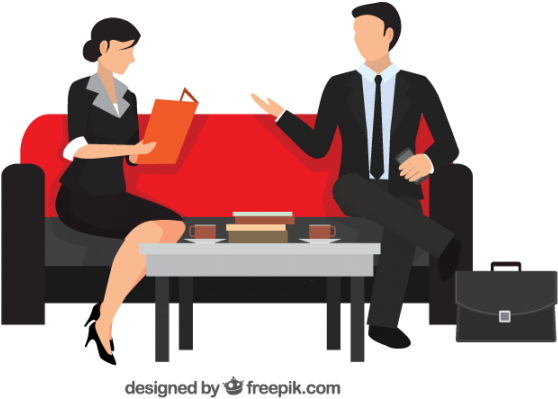 Professional Job Interview Vector Illustration PNG Image