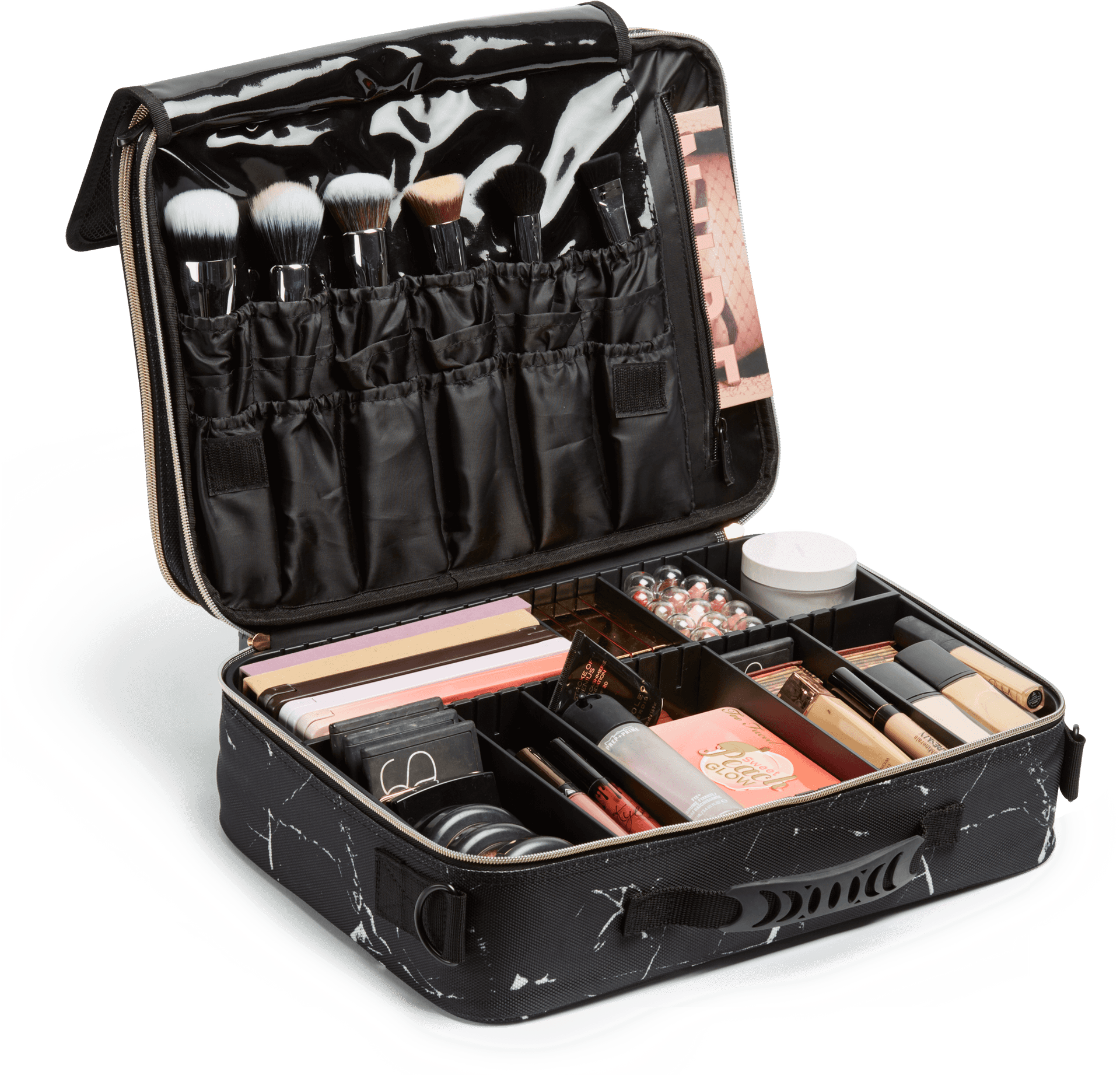 Professional Makeup Brush Setand Cosmetics Case PNG Image