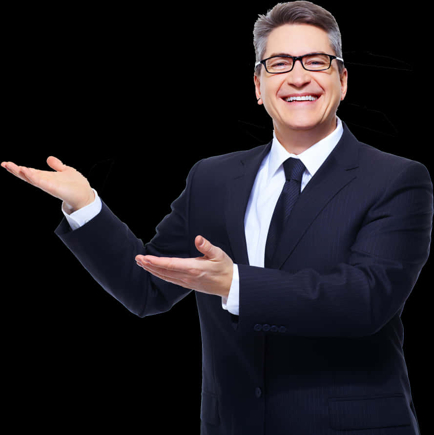 Professional Man Presenting PNG Image