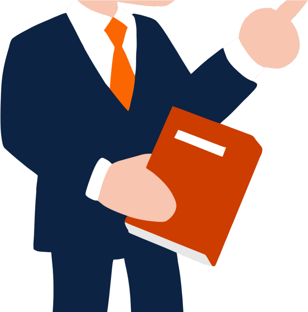 Professional Man Presentingwith Book PNG Image