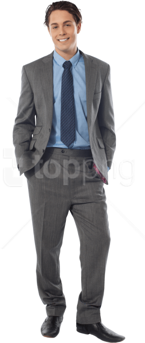 Professional Manin Grey Suit PNG Image