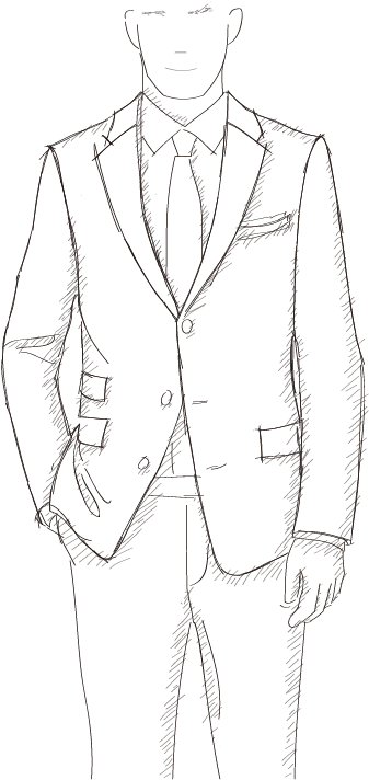 Professional Manin Suit Sketch PNG Image