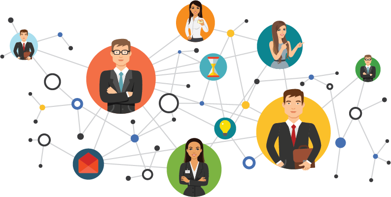 Professional Network Connectivity Illustration PNG Image