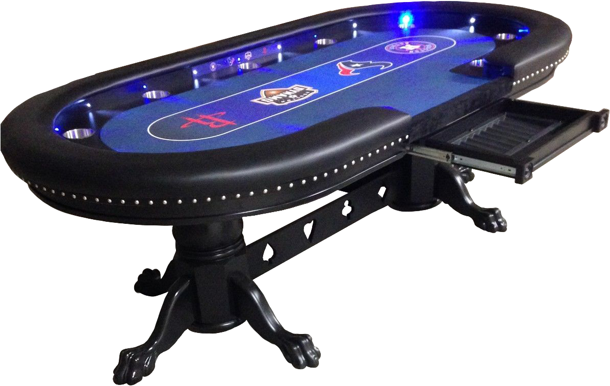 Professional Poker Tablewith Lights PNG Image