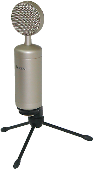 Professional Studio Microphoneon Stand PNG Image