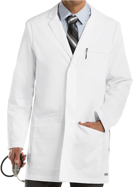 Professional White Lab Coat PNG Image