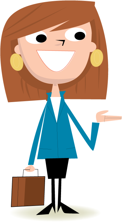 Professional Woman Cartoon Character PNG Image